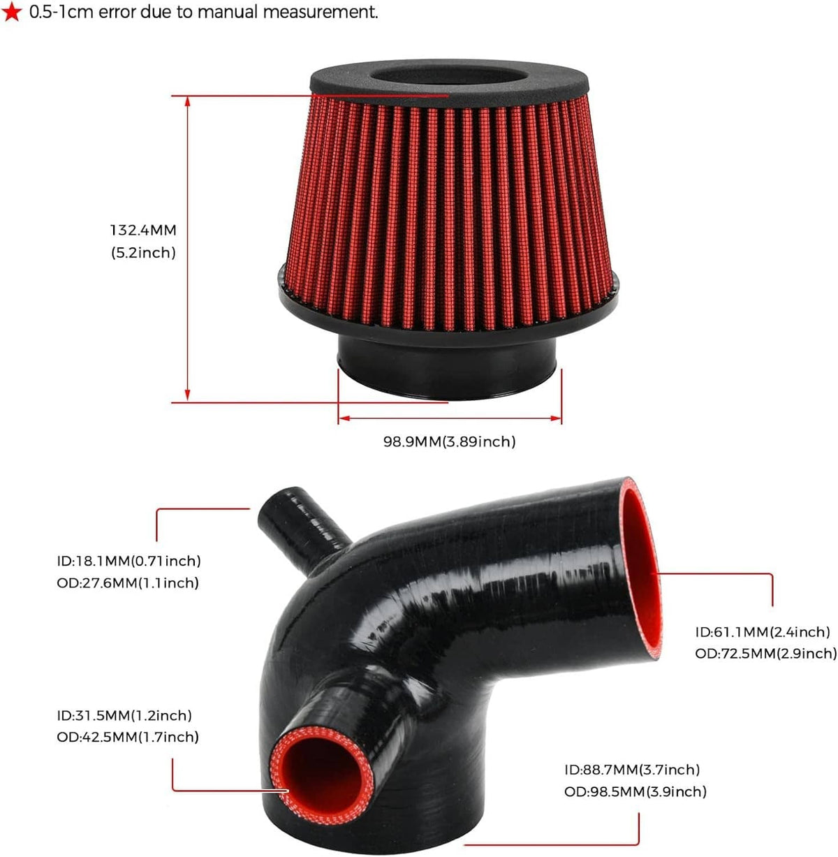 Solidspare Cold Air Intake System For 2010-2016 BMW 535i 535i xDrive F10 F11 N55 3.0T Turbo
