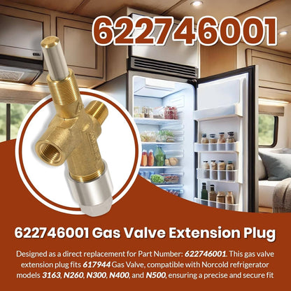 Solidspare 622746001 Gas Valve Extension Plug for Norcold 3163 N260 N300 N400 N500 Series