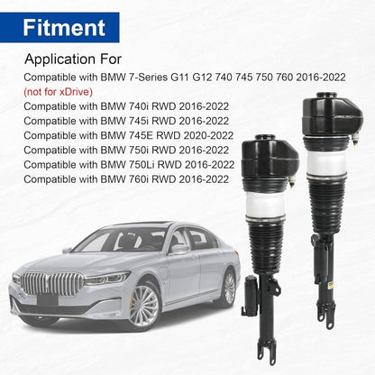 Solidspare Pair Front Air Suspension Struts For 16-22 BMW 7 Series G11 G12 740i 750i 750Li