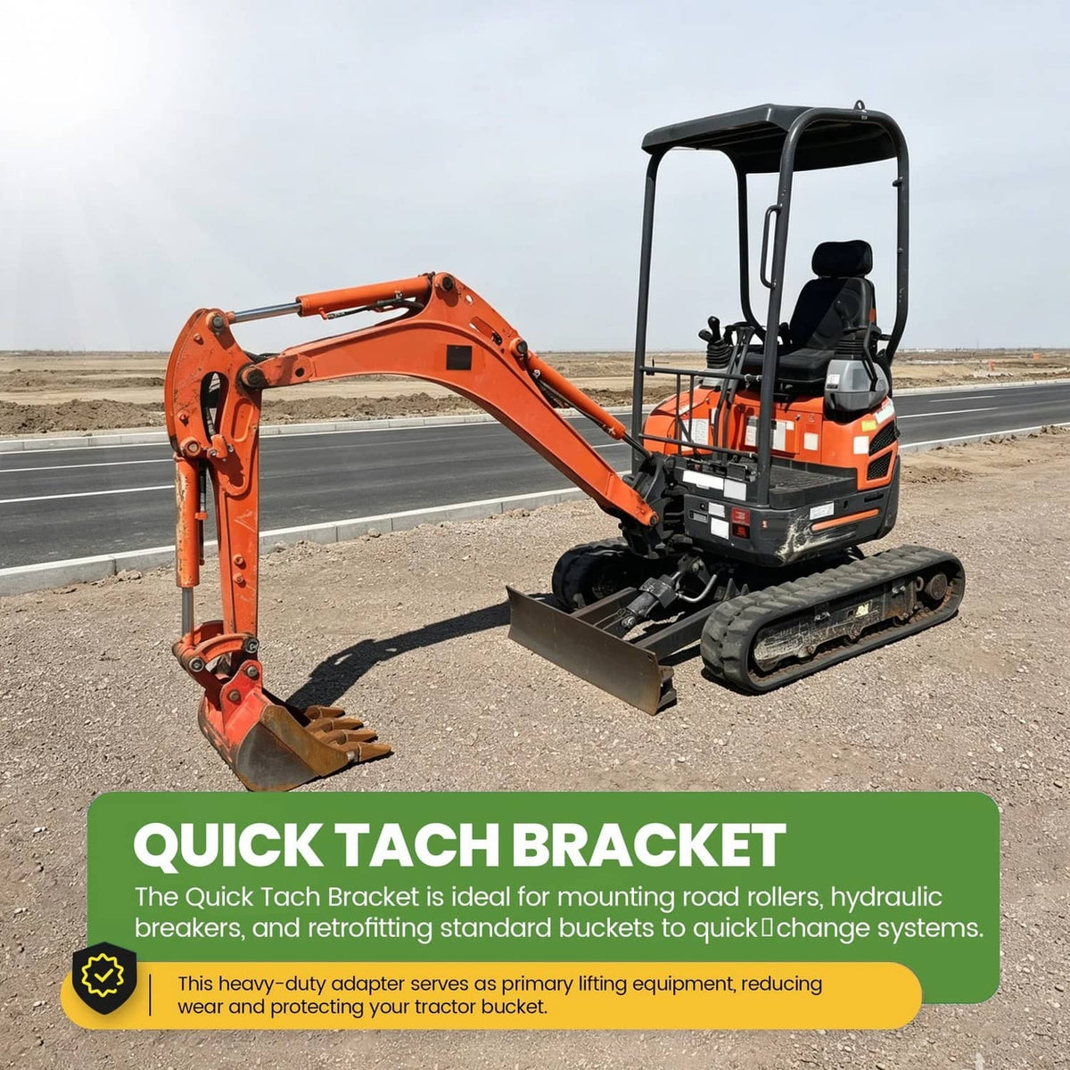 Solidspare Excavator 2 Ears Quick Attach Bucket  Attachment Fit For Kubota KX041 KX018 U17