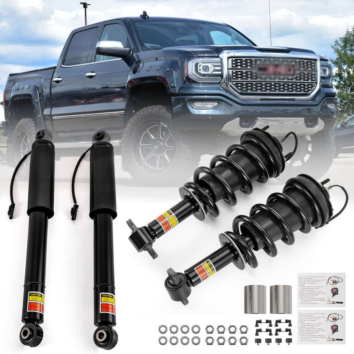Solidspare Front and Rear Shocks Strut Assys for GMC Sierra 1500 Denali 2015-2018