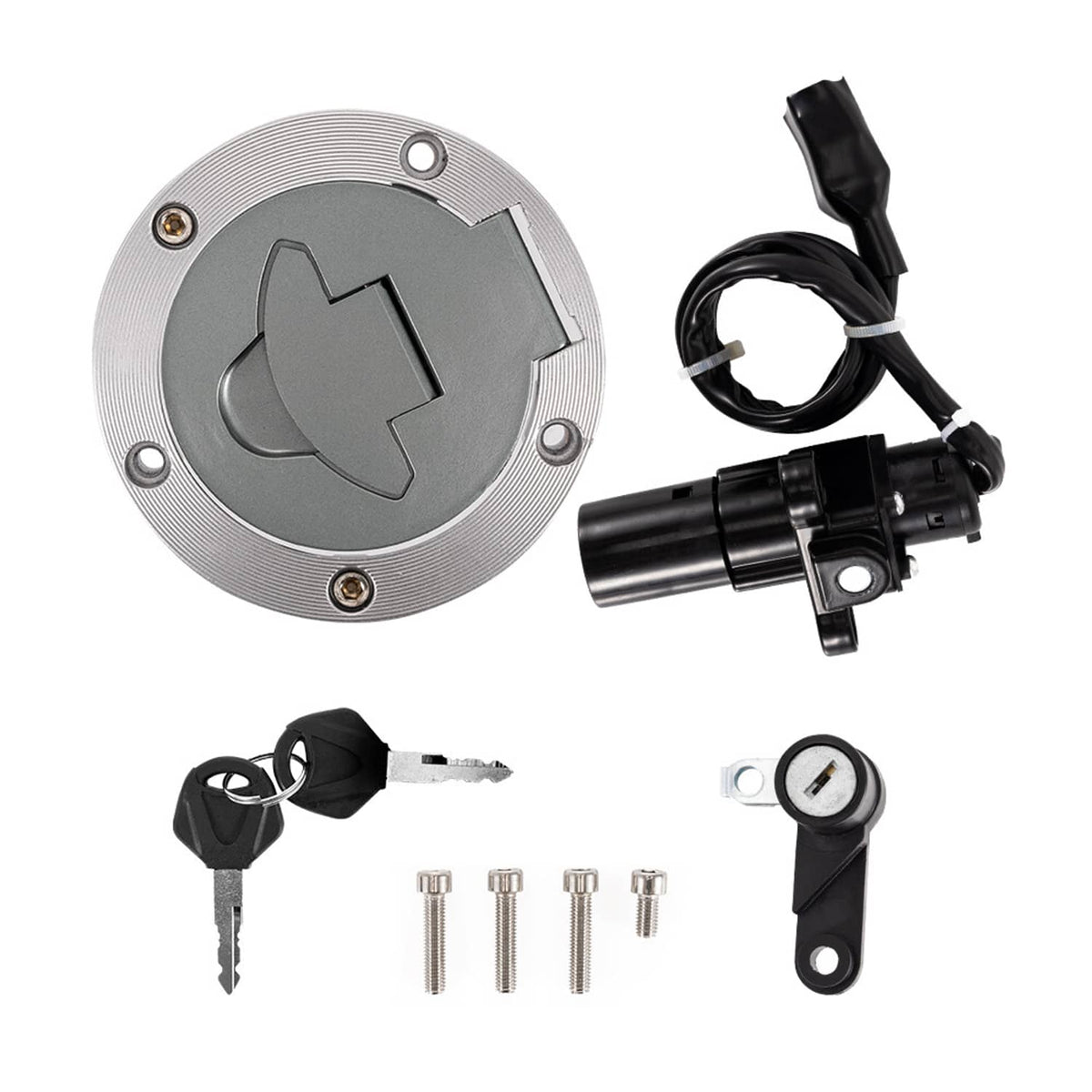 Solidspare Ignition Switch Fuel Gas Cap Seat Lock Key For Yamaha YZF R3 R25 14-18 R6 08-16