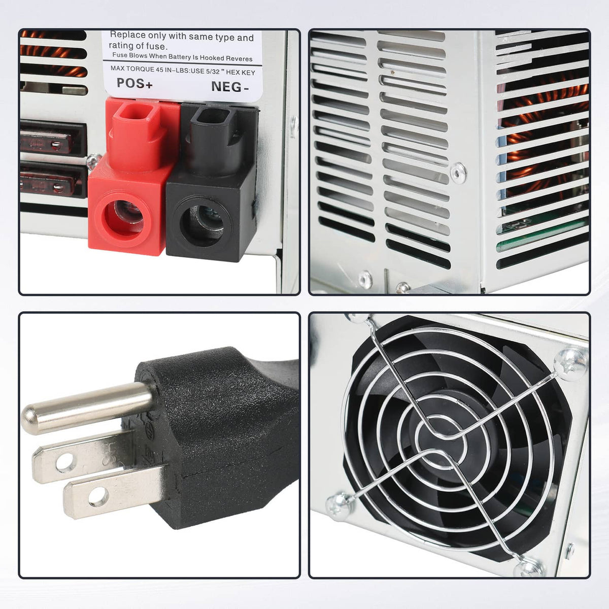 Solidspare WF-9855 Converter 55 Amp Deck Power Converter 12V For Charger RV Trailer Camper