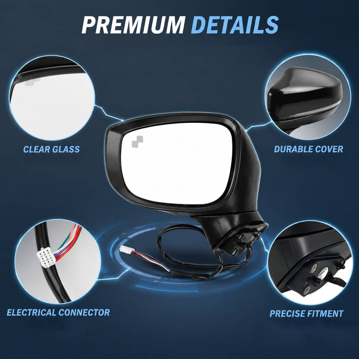 Solidspare Left Driver Side Mirror for 2017-24 Mazda CX-5 With BSM Power Turn Signal Light