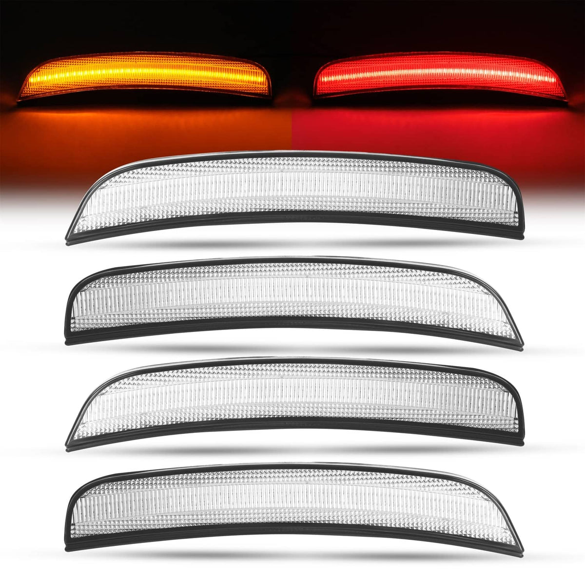 Solid Spare 4 x Clear LED Front & Rear Side Marker Lights Lamp For Chrysler 300 2015-2023