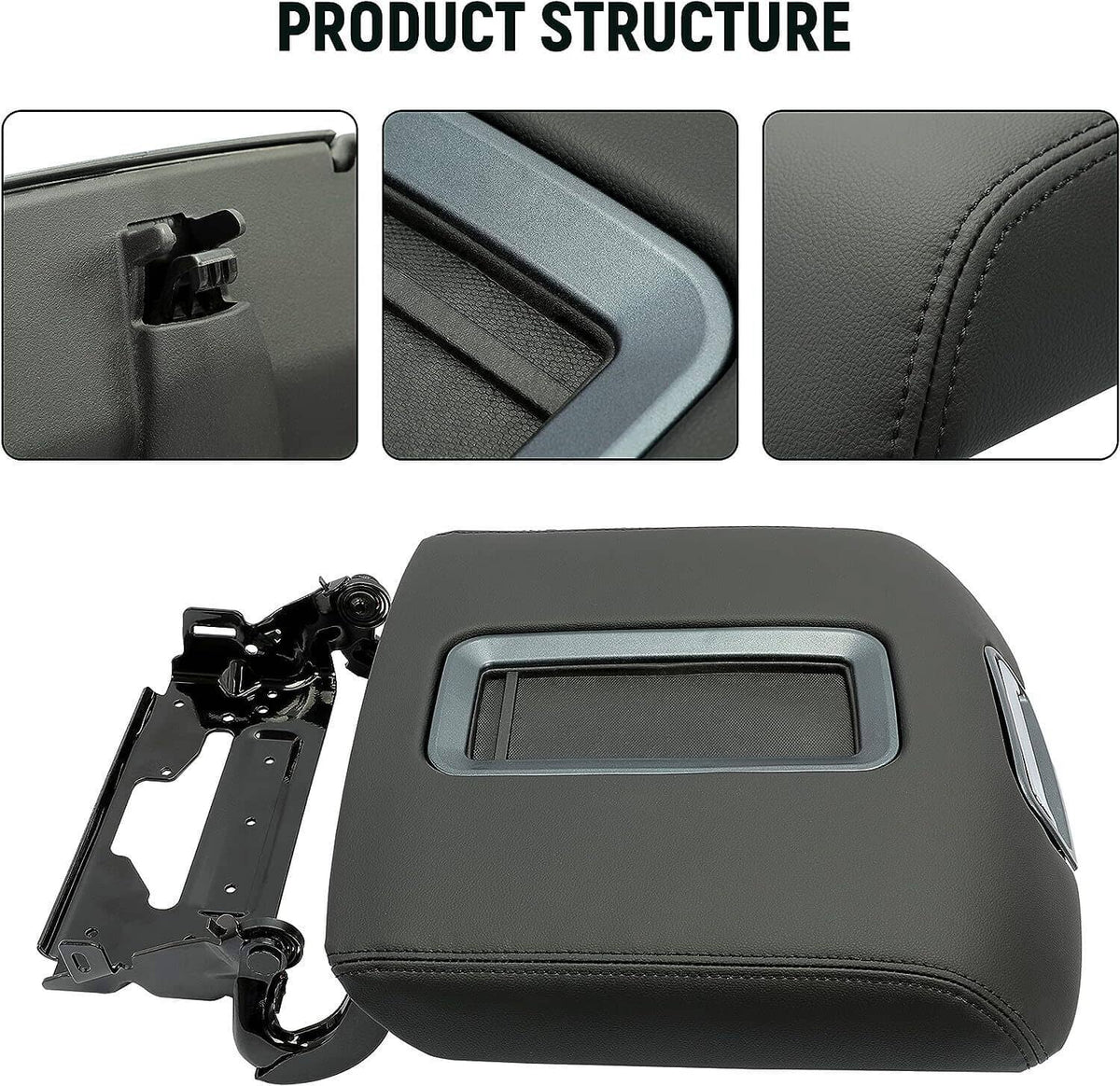 Solidspare For 2015 2016 2017 2018 2019 Chevrolet Tahoe Leather Center Console Armrest Lid