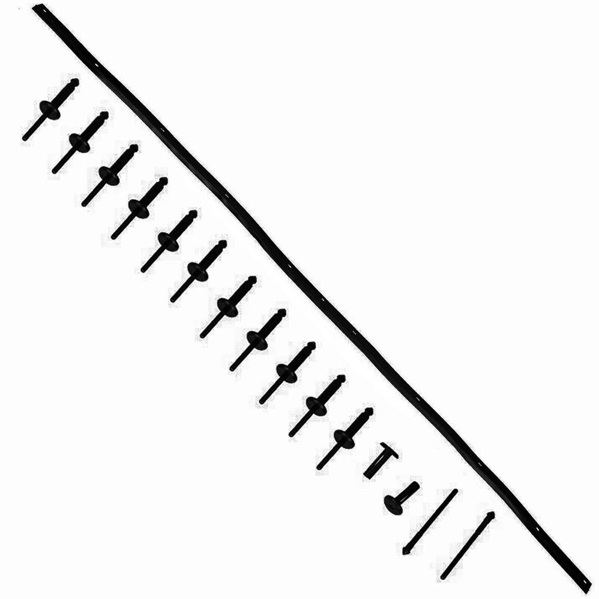 Solid Spare For 2008-2022 Dodge Challenger Engine Hood Bumper Weatherstrip Seal w/ 12*Rivet