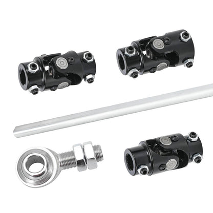 Solidspare Black Steering Box U Joint 36" Steel Steering Shaft & 3/4" Support Bearing GM