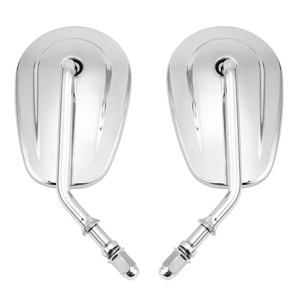 Solidspare Chrome Teardrop Rearview Side Mirrors For Harley Touring Road King Custom XL 883