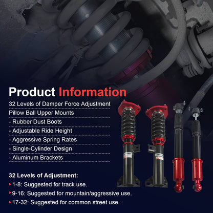 Solidspare 4PC Full Coilovers Suspension For 08-14 Mercedes-Benz C-Class W204 C250 C350 RWD