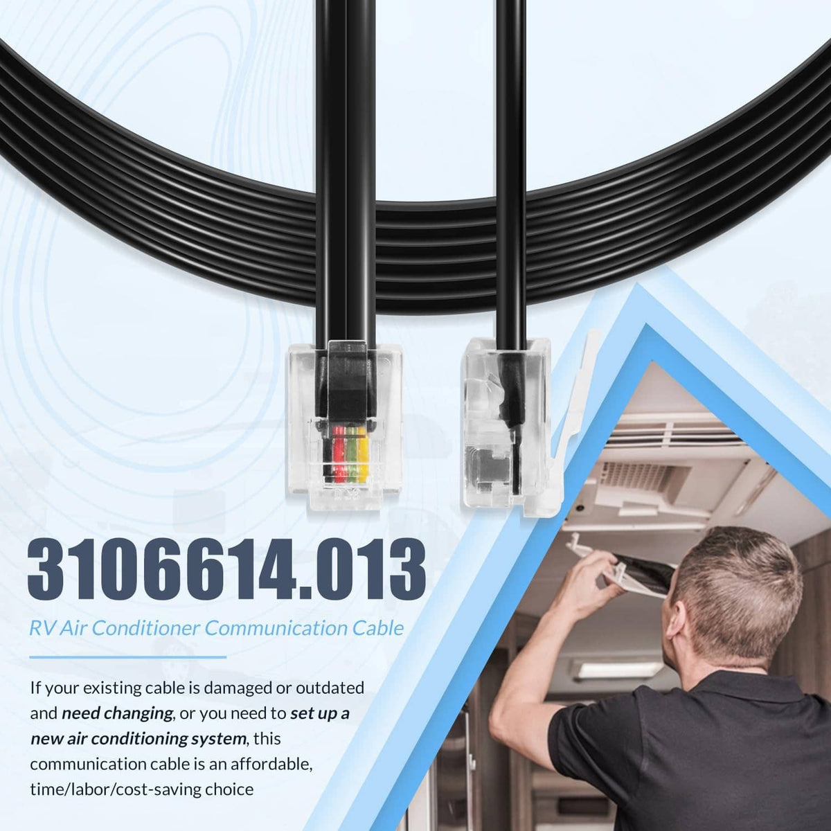 Solidspare 3106614.013 18’ RV Air Conditioner Communication Cable for Dometic Multi-Zone