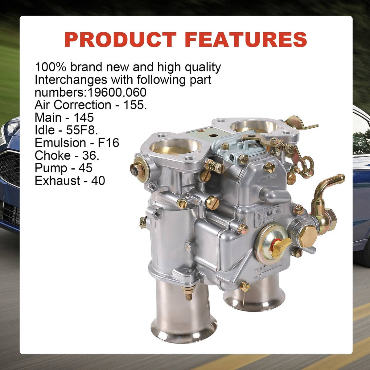Solidspare Carburetor For 45 DCOE 152 High Performance Twin Choke 19600.060 Carb