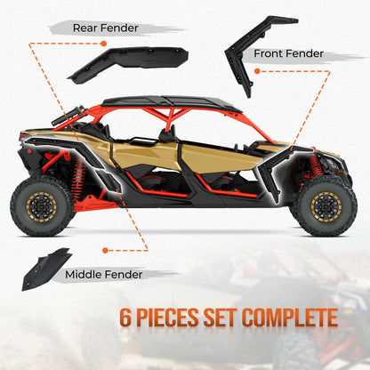 Solidspare For 2017-2024 Can-Am Maverick 1000 X3 Turbo R Extended Fender Flares # 715002973