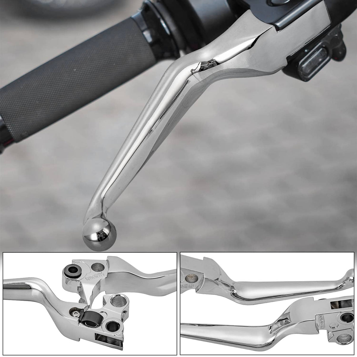 Solidspare 1 Pair Chrome Hand Levers Clutch Brake for Harley Sportster Softail Dyna Touring