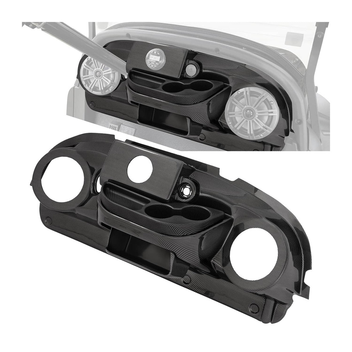 Solidspare Carbon Fiber Style Golf Cart Dashboard Cover For Club Car Precedent Radio Dash