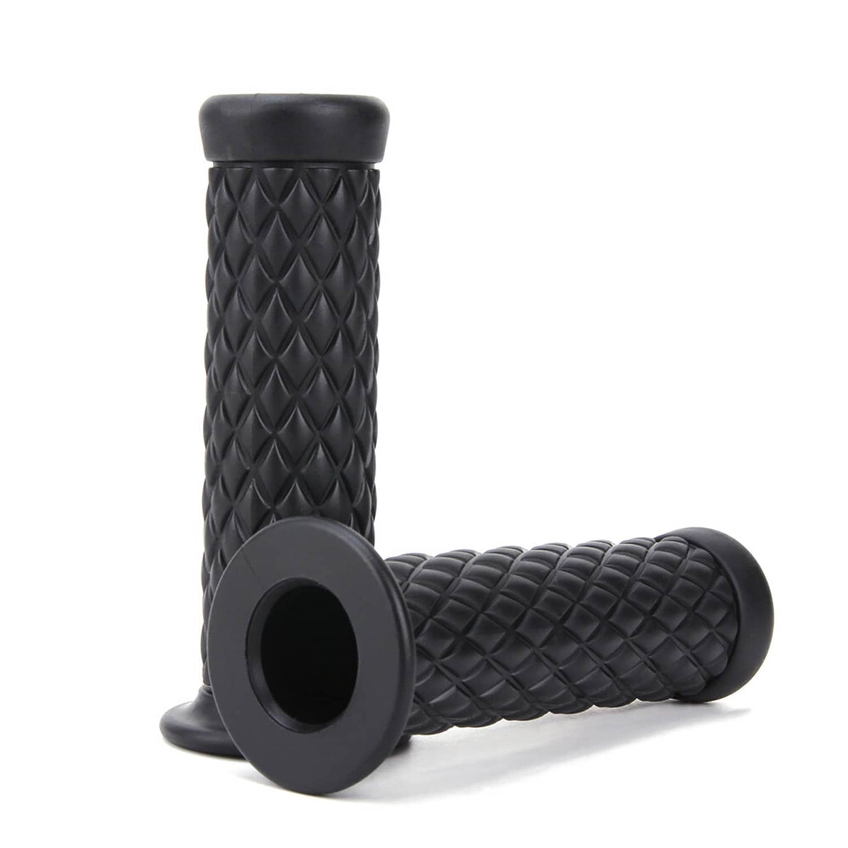Solidspare Pair Motorcycle Hand Grips 7/8" 1'' Handle Bar For Yamaha Honda Suzuki Kawasaki