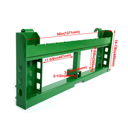Solidspare 50" Pallet Fork Frame 4000LBS heavy-duty Steel For John Deere Loaders Skid Steer