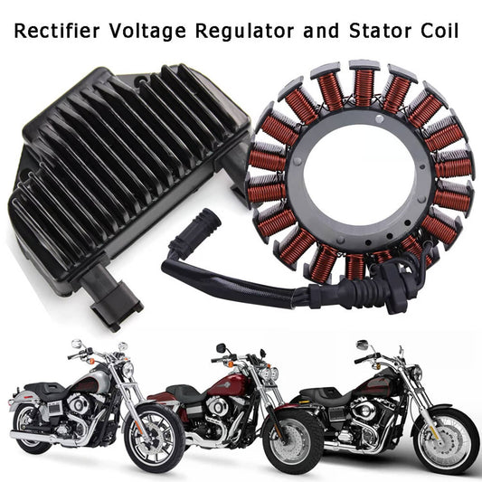 Solidspare HIGH QUALITY Stator + Voltage Regulator Rectifier For Harley Dyna 2006-2018