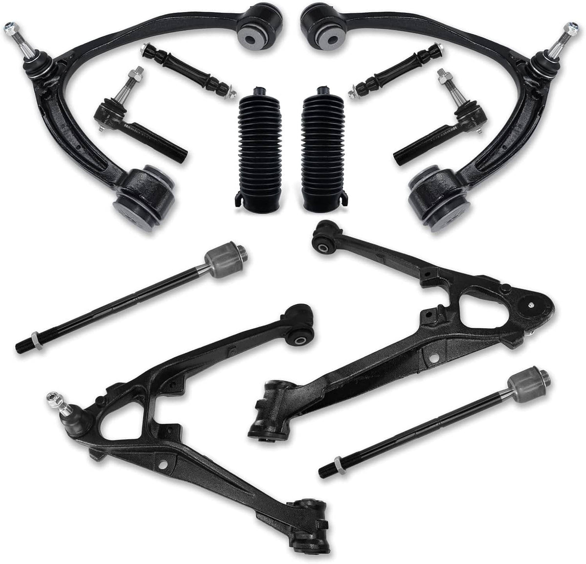 Solidspare 12Pcs Front Upper Lower Control Arm Set for 2007-13 Escalade Chevy Silverado GMC