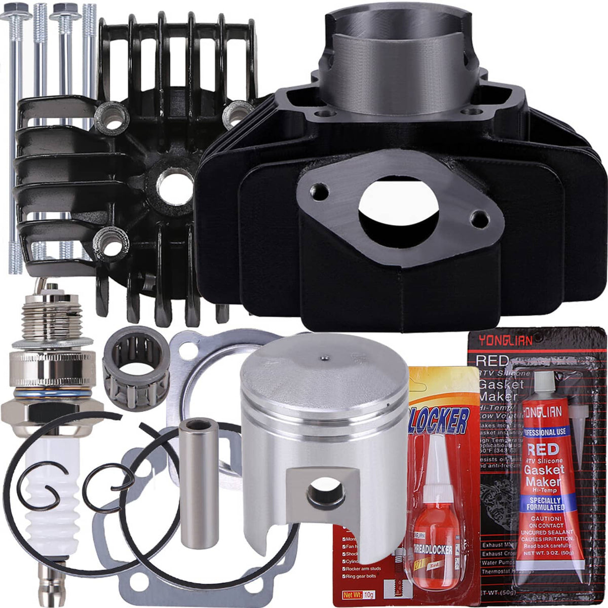 Solidspare 60CC Cylinder Piston Gasket Top End Kit for Yamaha Tri-Zinger 4-Zinger YT60/YF60