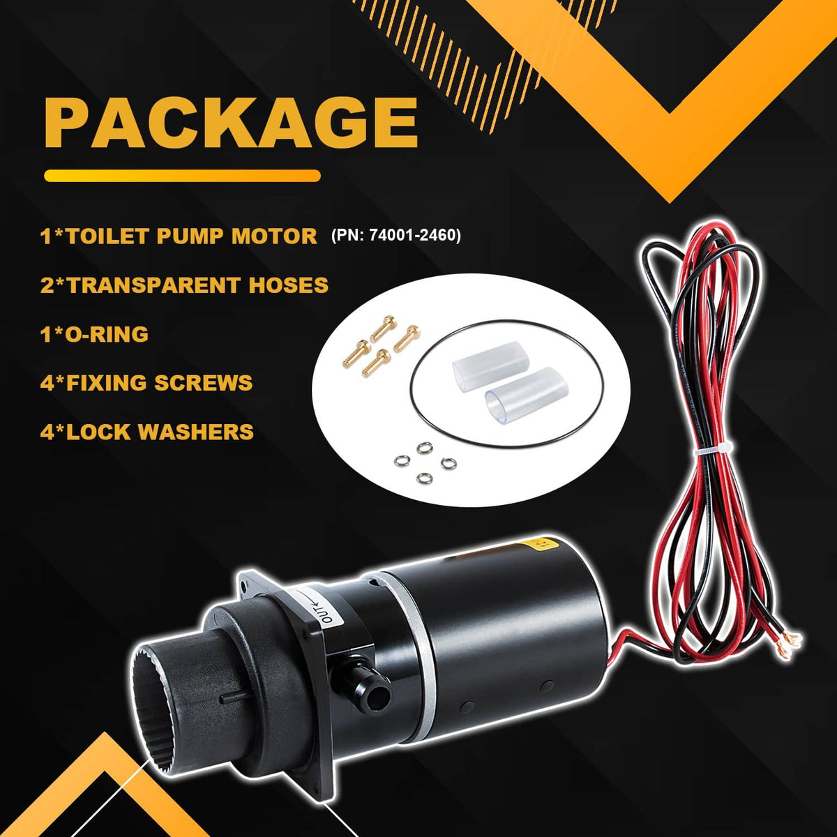 Solidspare Replace for 37041-0010 Marine Electric Toilet Macerator Sub Assembly Kit 12-Volt