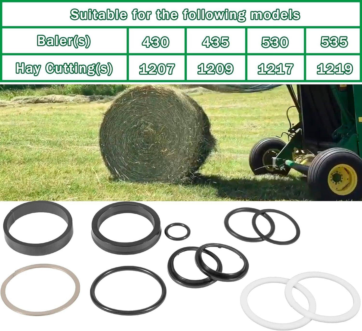 Solid Spare AE50113 Hydraulic Gate Cylinder Seal Kit for John Deere Cylinder AE40897 AE40898