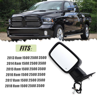 Solidspare Mirrors LH+RH For 2013-2019 Ram 1500 Power Fold Power Adjust Heated Puddle Light