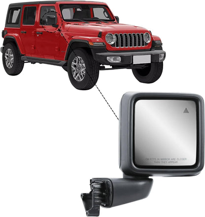 Solidspare New Rear Mirror w/Blind Spot Left+Right Side For 2018-25 Jeep Wrangler Gladiator