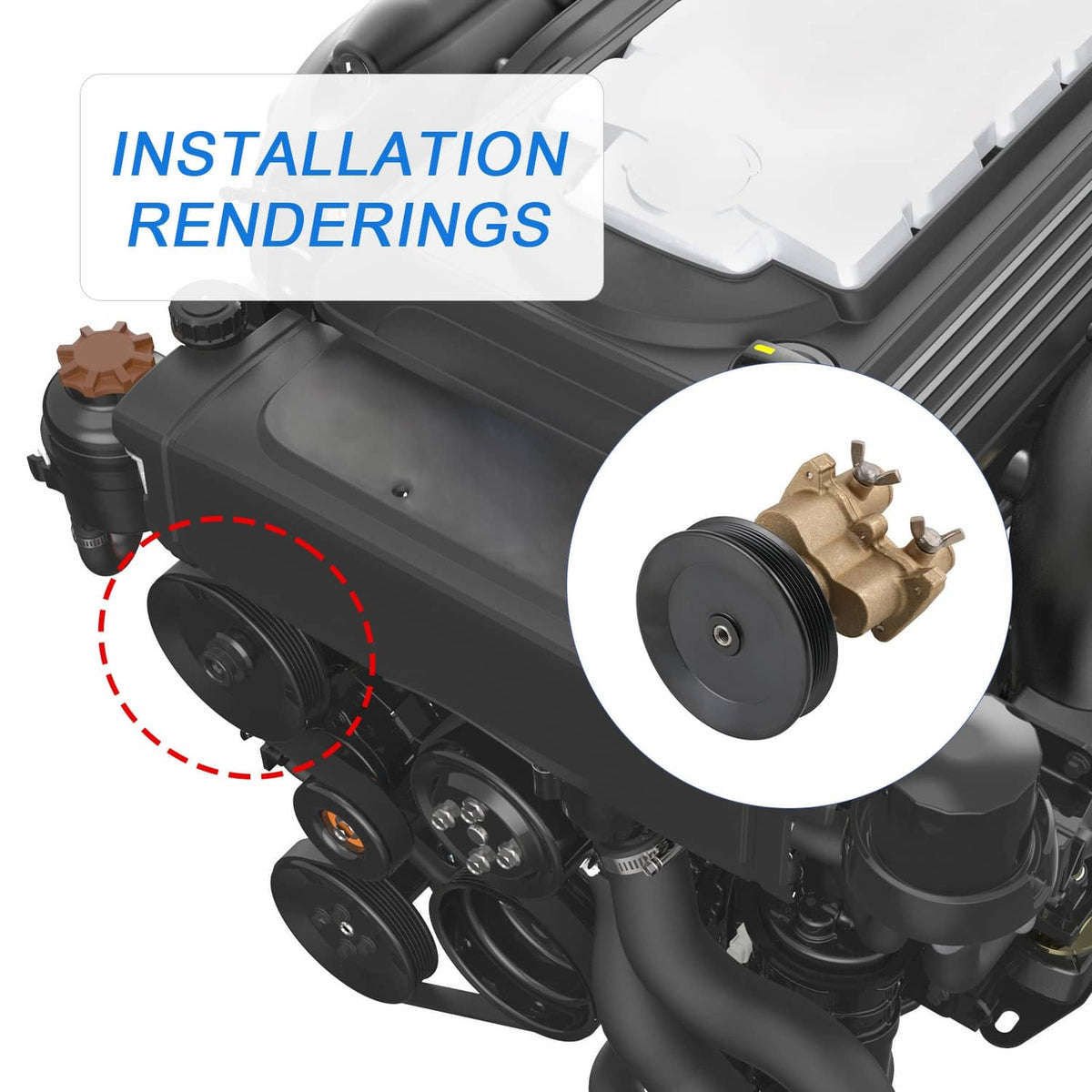 Solidspare 8M0122655 Raw Sea Water Pump 46-8M0139995 for MerCruiser Mercury Quicksilver