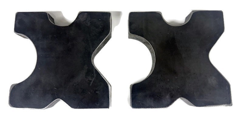 (Set of 2) 20 TON Steel Shop Press Bed Plates for H-Frame Arbor 4 Notch 1"x5"x5"