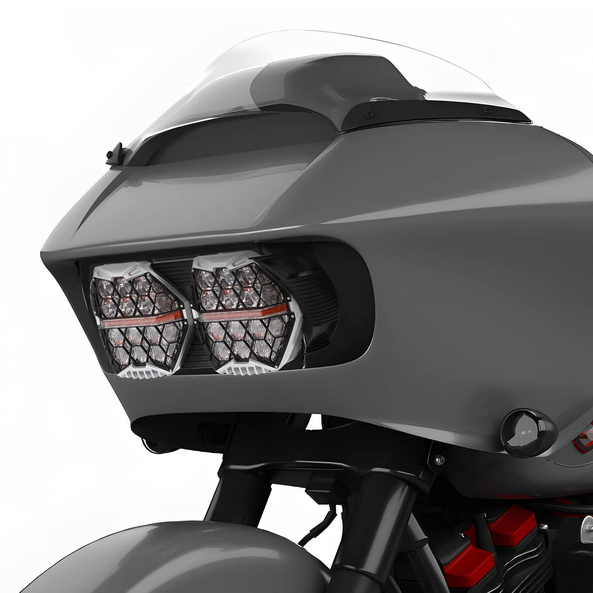 Solidspare LED Dual Headlight w/ 2 Colors For Harley Touring Road Glide FLTRX FLTRXS 2015+