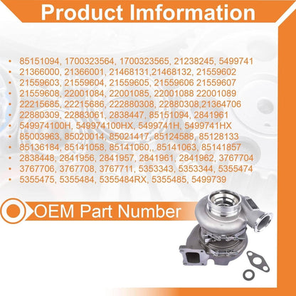 Solidspare New Turbo Turbocharger 85151094 Fits For Volvo D13 Mack MP8 Billet Wheel HE400VE