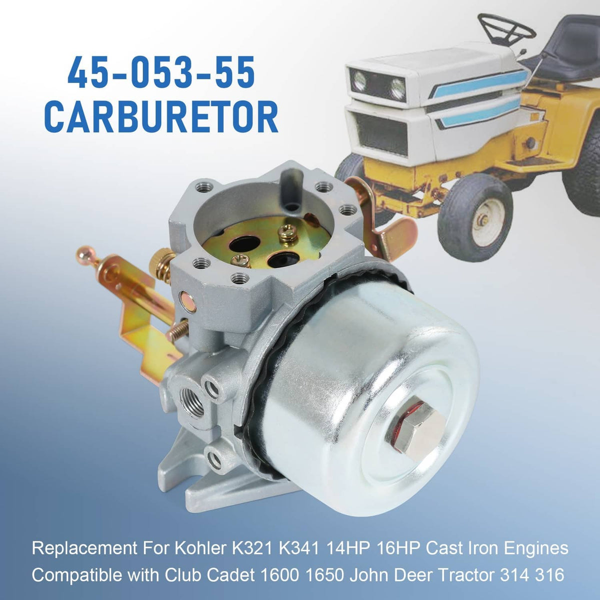 Solidspare Carburetor for Kohler K321 K341 Cast Iron Engine 14HP16HP John Deere Tractor 316