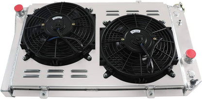 Solidspare For 82-02 Chevy S10 Blazer 84-90 Corvette V8 3 Row Aluminum Radiator+Fan Shroud