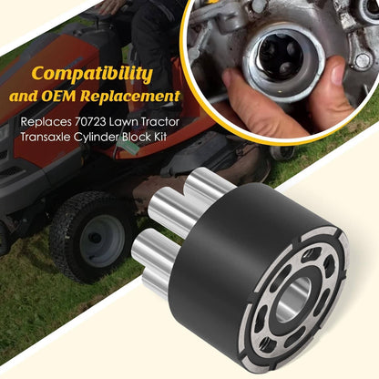 Solid Spare for Hydro-Gear 70723 Cylinder Block Kit 7-Piston Assembly Hydrostatic Transaxle