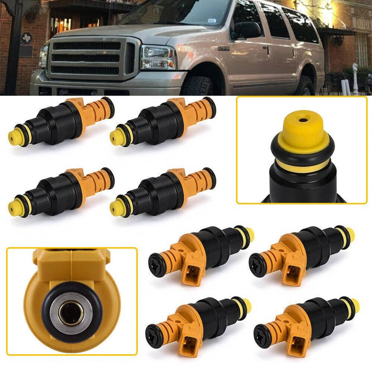 Solidspare 8x Upgrade Fuel Injectors For 1990-2005 Ford F150 F250 F350 4.6L 5.0L 5.4L