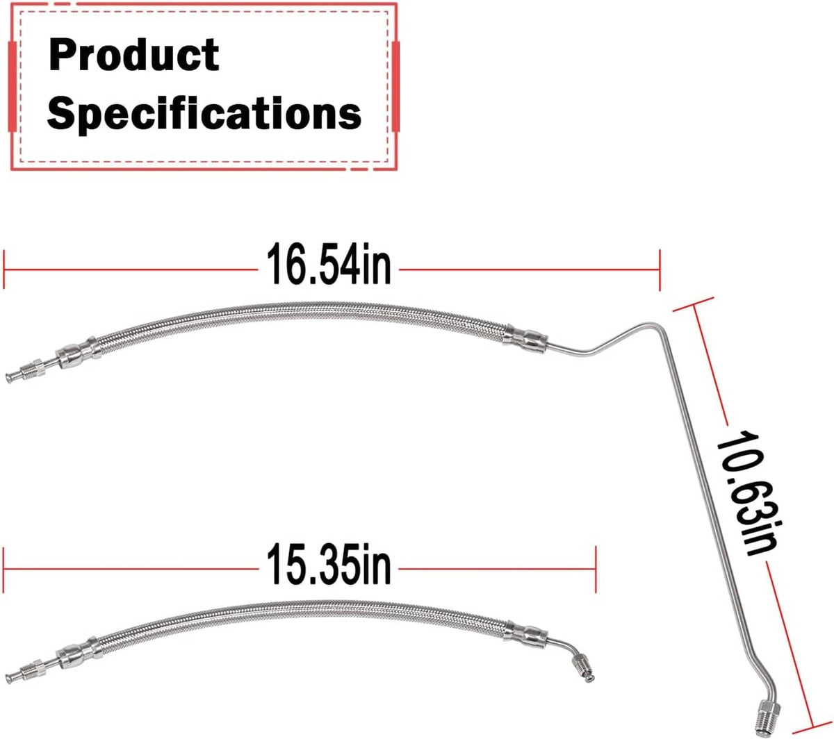 Solidspare 9B-104A Trim Tilt Hydraulic Ram Cylinder Hose Kit Fit for Mercruiser Alpha One