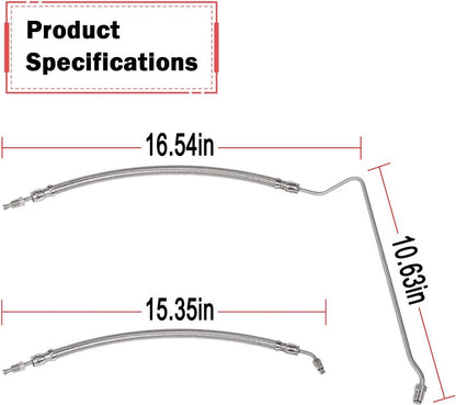 Solidspare 9B-104A Trim Tilt Hydraulic Ram Cylinder Hose Kit Fit for Mercruiser Alpha One