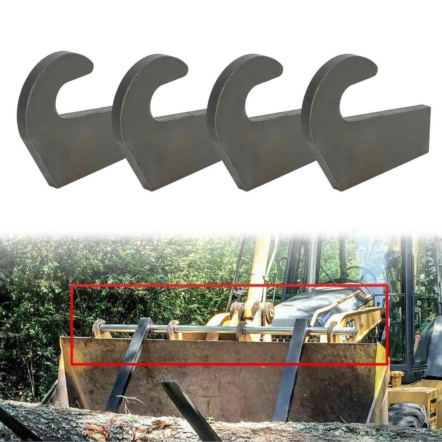 4 Mounting Brackets Weld 6500lb For Pin Type Over The Bucket Loader Pallet Forks
