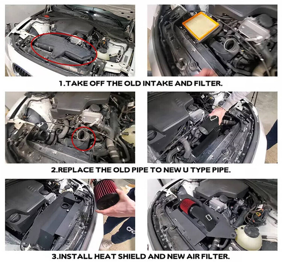 Solidspare New Cold Air Intake Kit for 12-16 BMW F30 228i 320i 328i 420i 428i 2.0T N20 N26