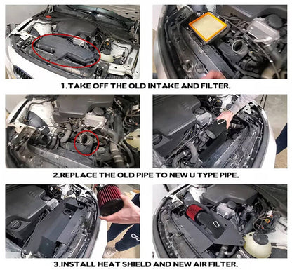 Solidspare New Cold Air Intake Kit for 12-16 BMW F30 228i 320i 328i 420i 428i 2.0T N20 N26
