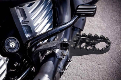 Solid Spare CNC Wide Fat Foot Pegs MX Style Footpegs Fit For Harley Dyna Sportster Bobber