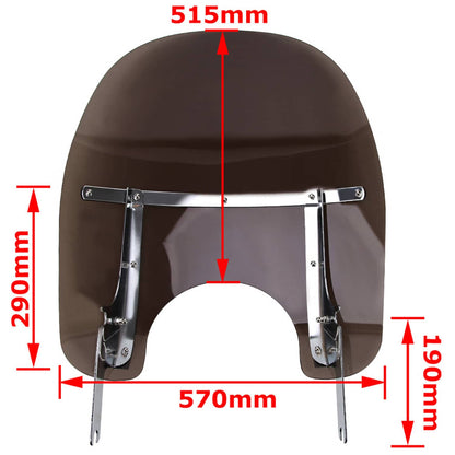 Solidspare Front Smoke Windscreen Windshield Fits For 1994-2024 Harley Touring Road King