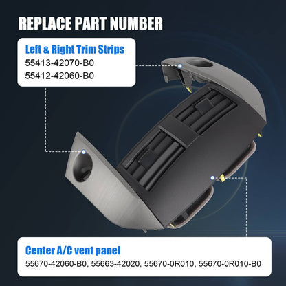 Solidspare 55670-42060-B0 Center Dash A/C Air Vent Trim Cover NEW For 2006-2012 Toyota RAV4