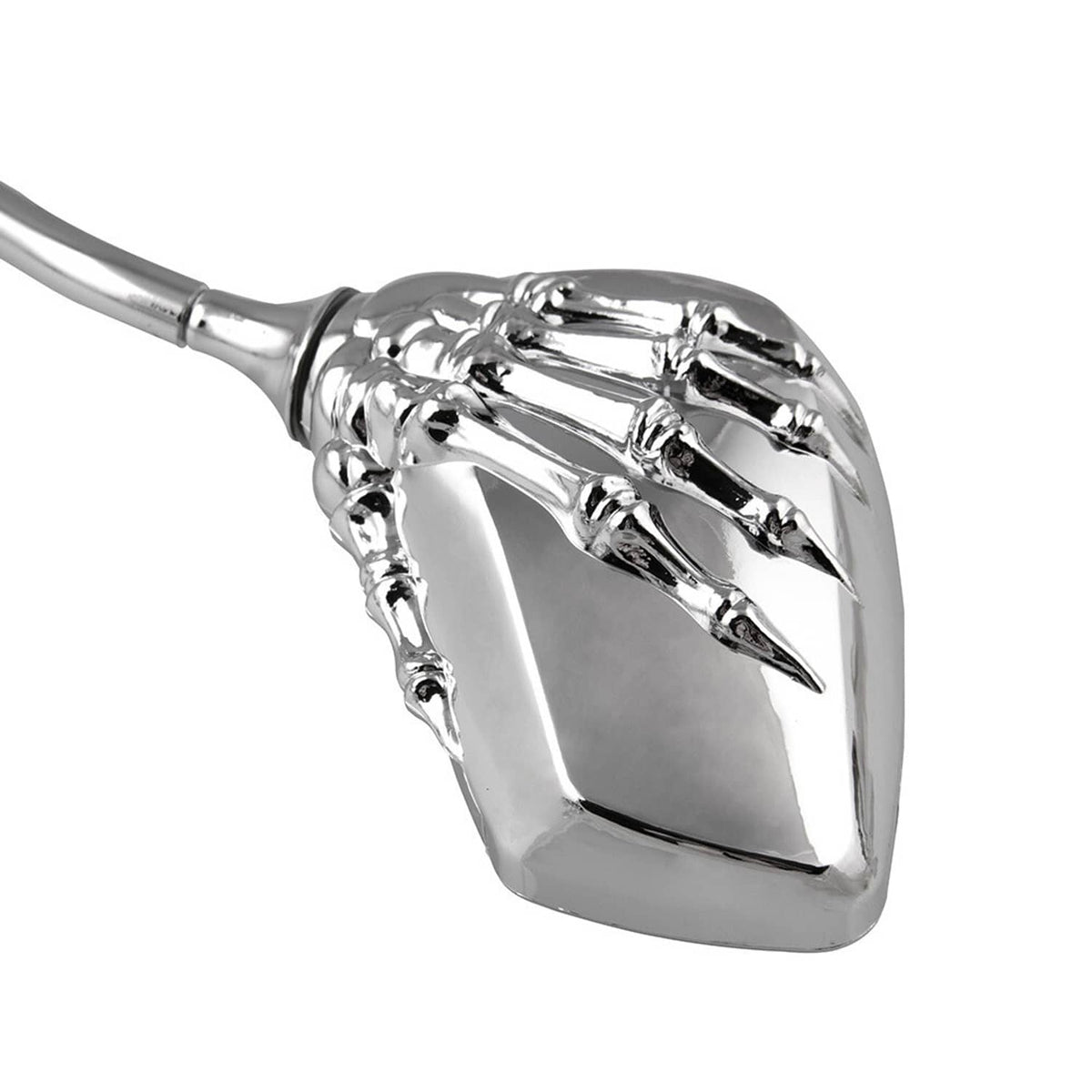 Solidspare Motorcycle Chrome Skull Skeleton Hand Rear View Side Mirrors For Harley Chopper