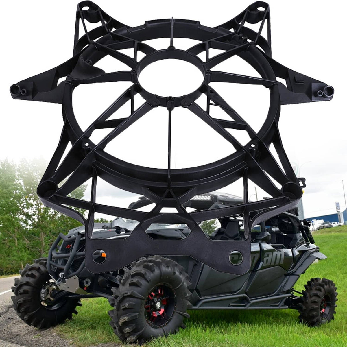 Solidspare For Can-Am Maverick X3 X3 MAX 2017-UP Cooling Radiator Fan Cover Housing Frame