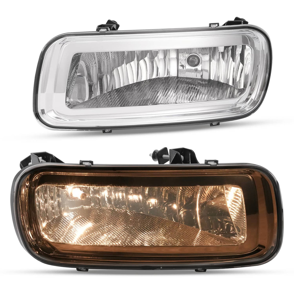 Solid Spare Fog Lights Assembly Clear Lens w/ Bulbs For 04-06 Ford F-150 06 Lincoln Mark LT