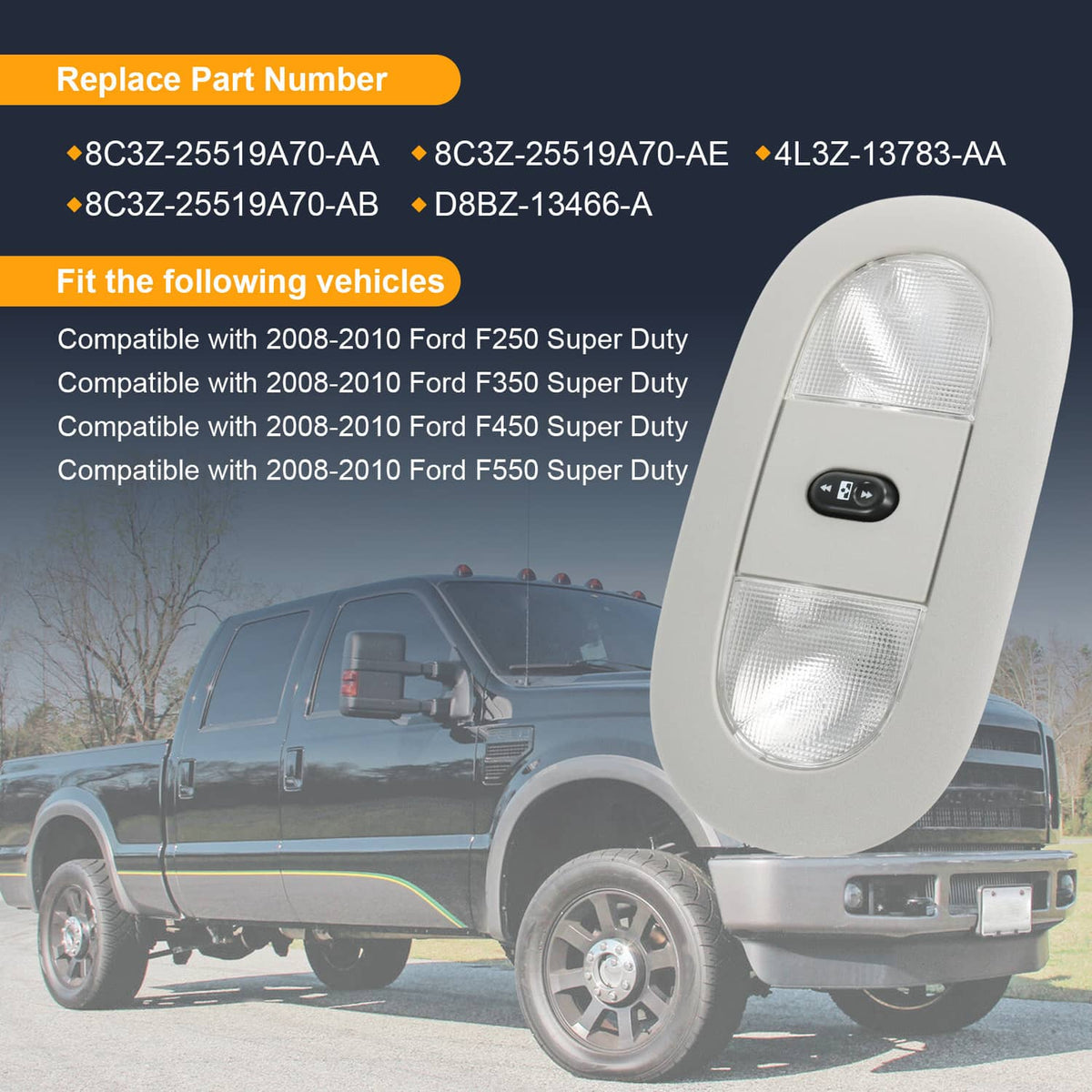 Solidspare Overhead Console LED Light Sunroof Switch 8C3Z25519A70AA for Ford F250 F350 NEW