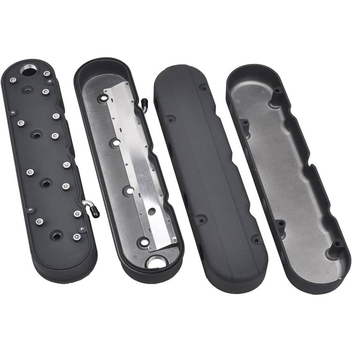 Solidspare Black Valve Covers with Coil Mounts w/Covers for Chevy LS LS1 LS2 LS3 LS6 LS7