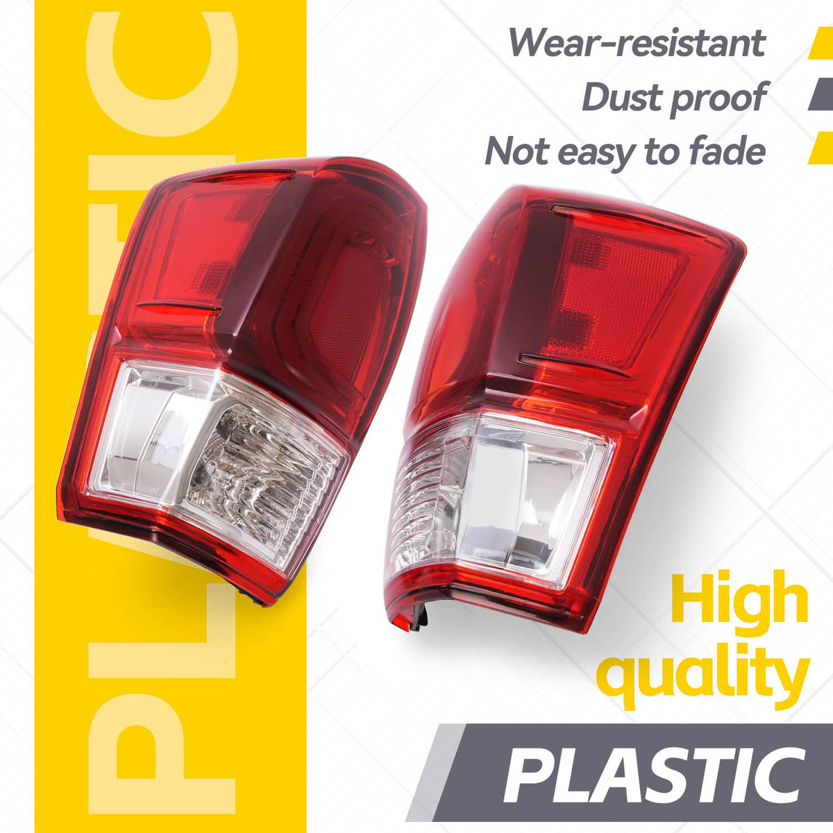 Solid Spare For Toyota Tacoma TRD 2016-2023 Pair Tail Lights Brake Lamp Turn Signal w/Bulb